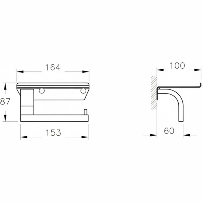 VitrA Arkitekta A44444 Tuvalet Kağıtlığı (etajerli)