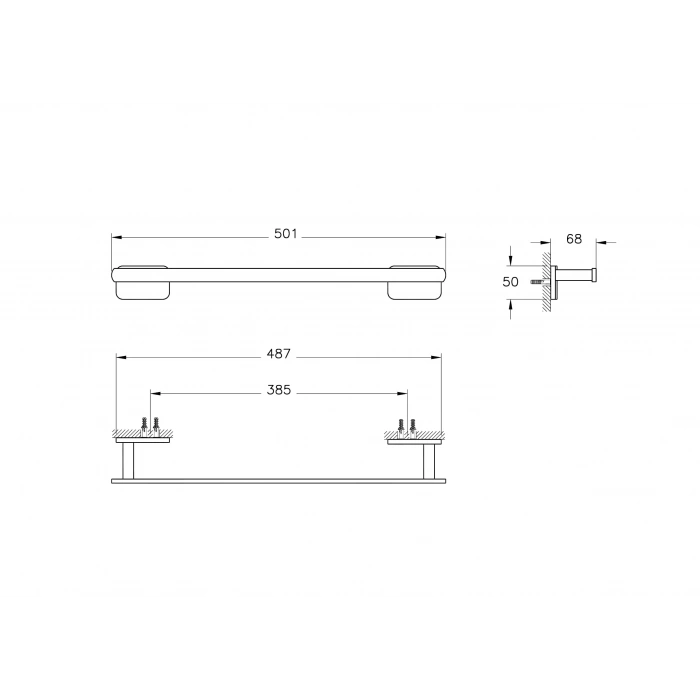 VitrA Base 600 A44131 Uzun Havluluk, Krom 50 Cm