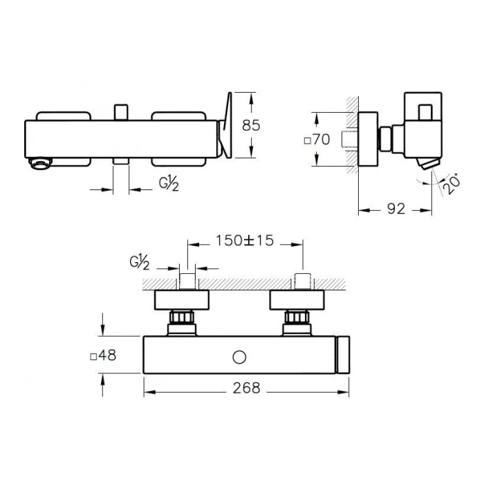 VitrA Brava A42613 Banyo Bataryası, Krom