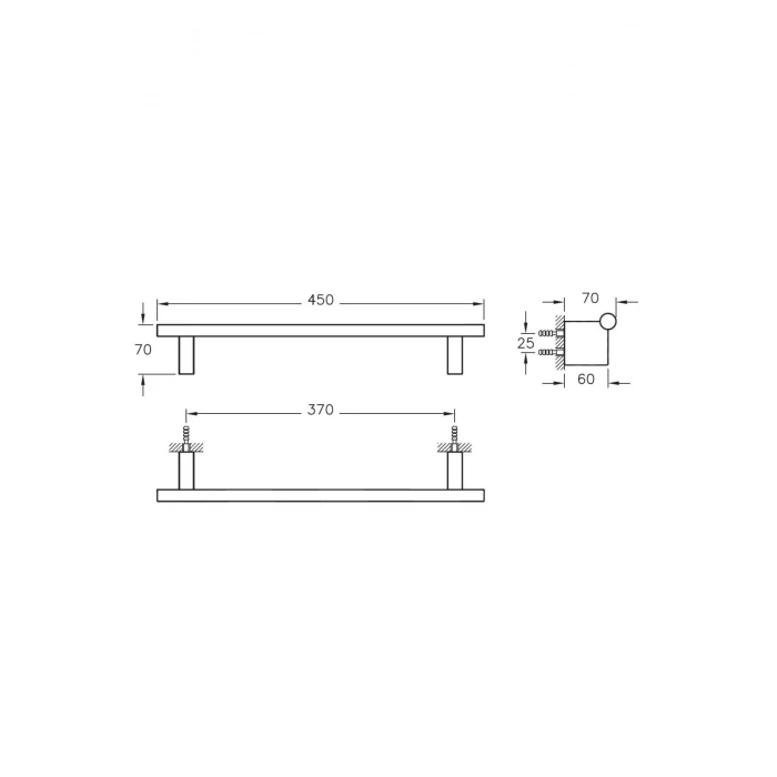 VitrA Diagon A44432 Uzun Havluluk, 45 cm, Krom