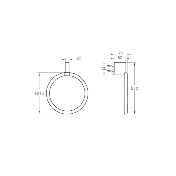VitrA Diagon A44434 Halka Havluluk, Krom