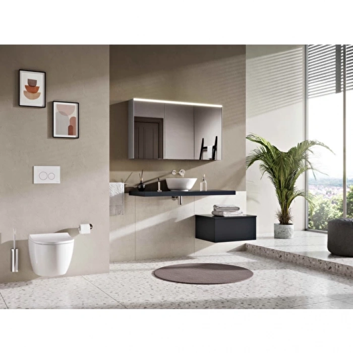 VitrA Geo 7421B001-0016 Çanak Lavabo Yuvarlak, Kompakt, 40x38 Cm Mat Beyaz