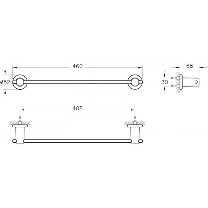 VitrA Ilia A44392 Uzun Havluluk, Krom