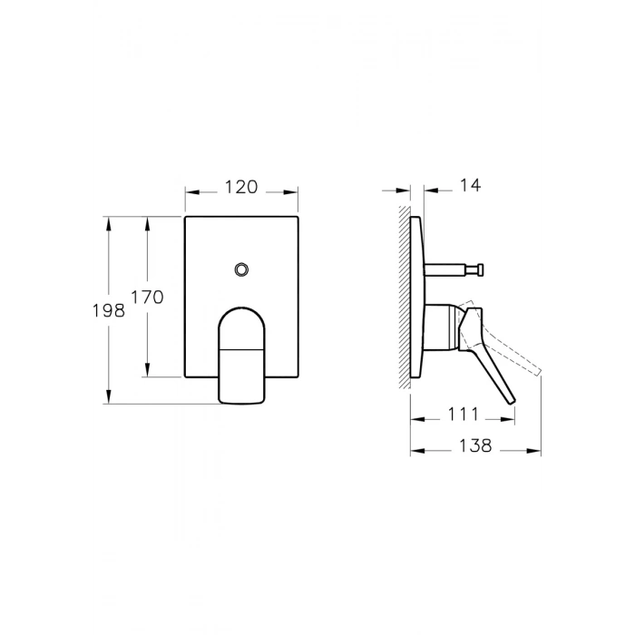 VitrA Memorıa A42284 Ankastre Banyo Bataryası(Sıva Üstü Grubu)Krom