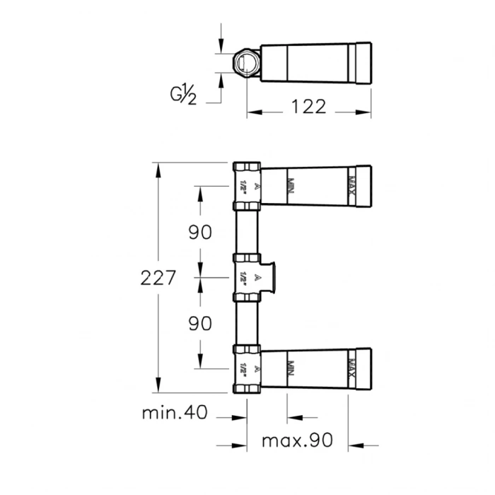 VitrA Origin A40835 Ankastre Lavabo Bataryası, Sıva Altı Grubu