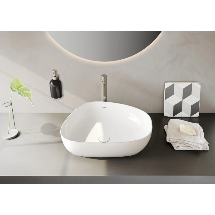 VitrA Origin A4255834 Lavabo Bataryası-Çanak Large Fırçalı Nikel