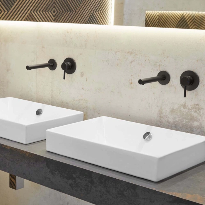 VitrA Origin A4258136WTC Ankastre Lavabo Bataryası Sıva Üstü Grubu - Mat Siyah