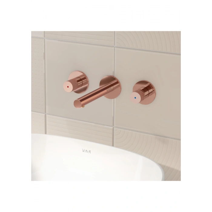 VitrA Origin A4258226 3 Delikli Ankastre Lavabo Bataryası Bakır