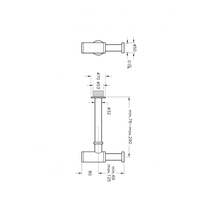 VitrA Origin A45123 Lavabo Sifonu-T Tipi