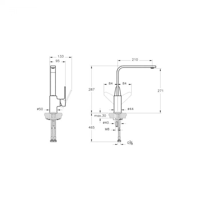 VitrA Q-Line A42135 Eviye Bataryası, Krom