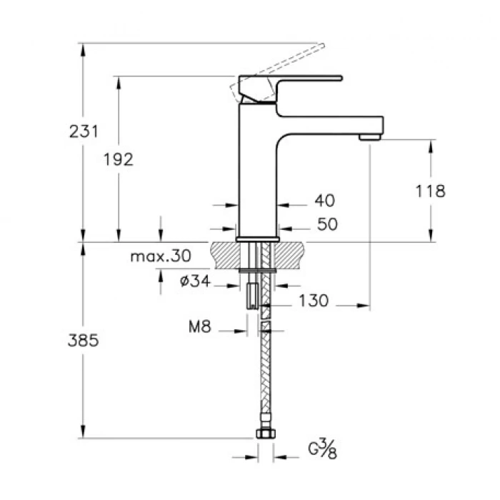 VitrA Q-line A42626 Lavabo Bataryası Large Krom