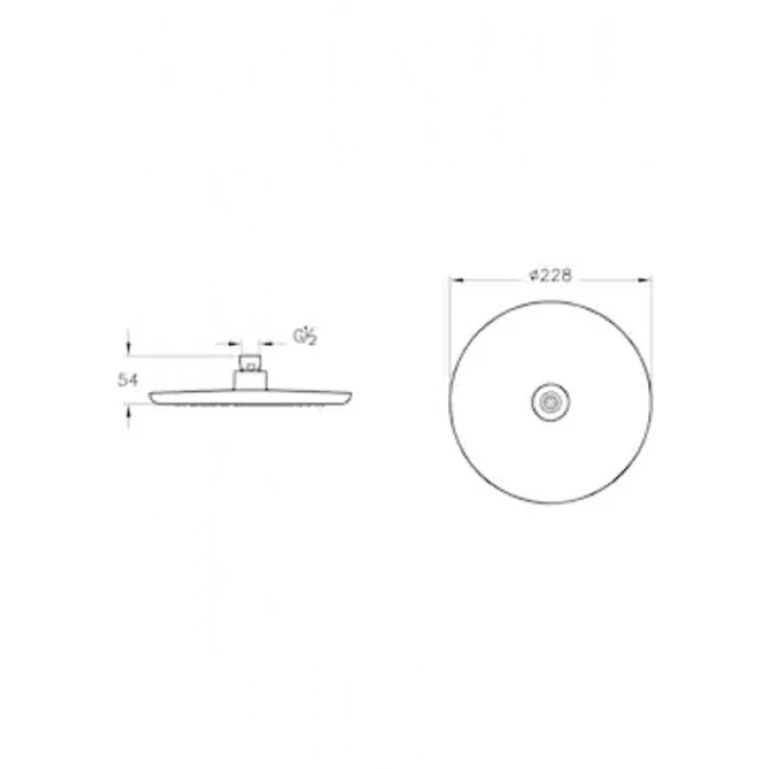VitrA Shine Round A45631STA Duş Başlığı 22,8CM (Yuvarlak) Krom