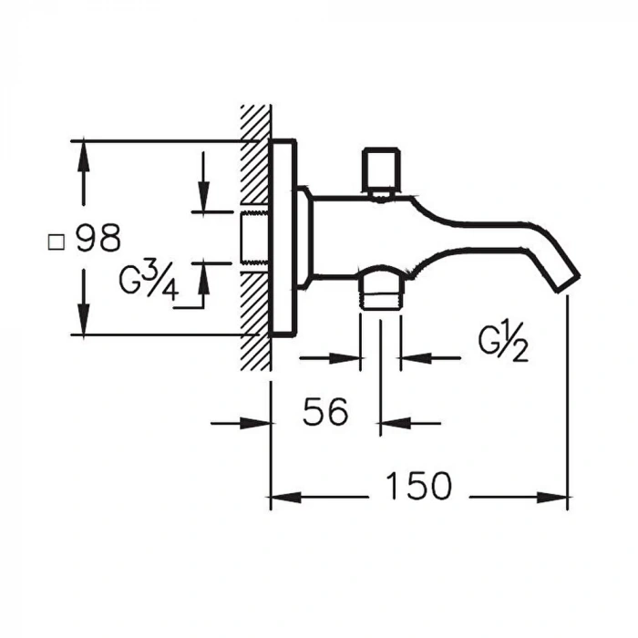 VitrA Suit U A42490 Çıkış Ucu (El Duşu Çıkışlı), Krom