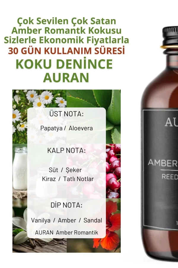 Toptan Amber Romantik Çubuklu Oda Kokusu 100ML