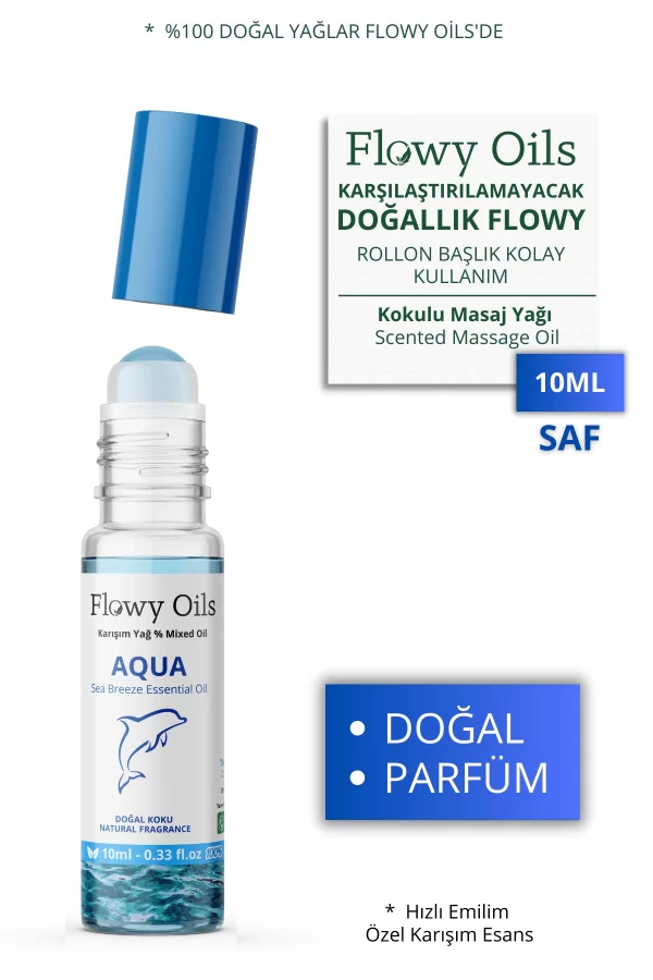 Toptan Aqua Doğal Karışım Esansiyel Yağ Uçucu Yağ Karışımı Etkili Koku, Esans Doğal Roll-On 10ml