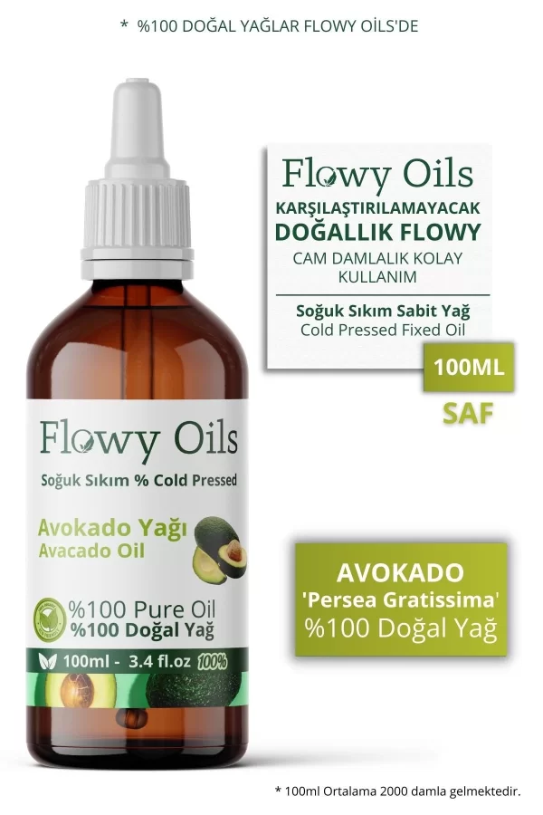 Toptan Avokado Yağı %100 Doğal Bitkisel Sabit Yağ Avacado Oil 100ml