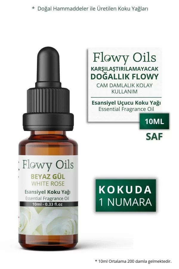 Toptan Beyaz Gül Saf Esansiyel Uçucu Koku Yağı Esans Buhurdanlık Yağı Difüzör Esansı Fragrance Oil 10ml