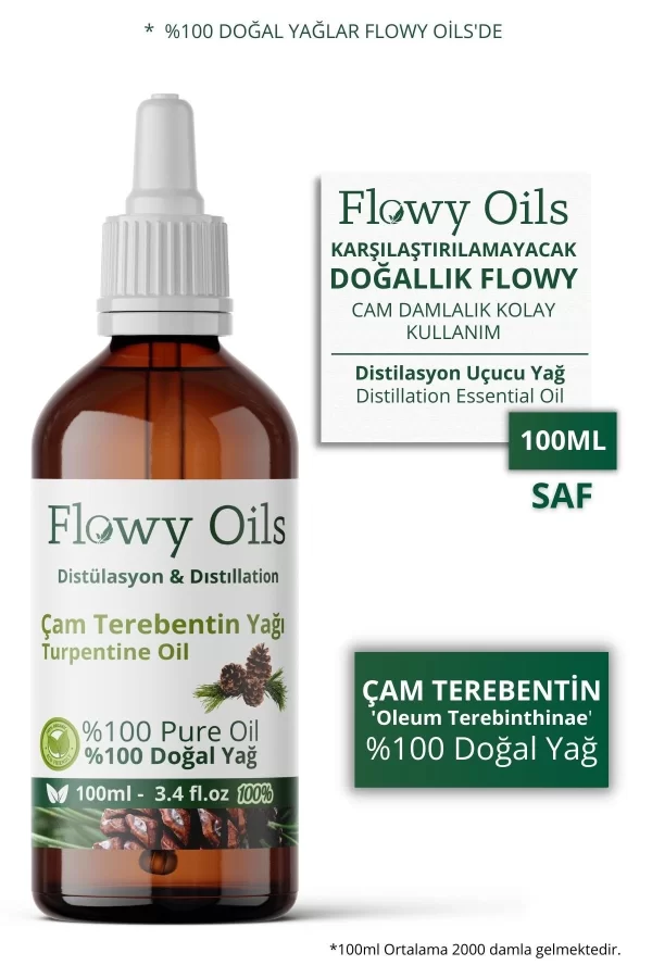 Toptan Çam Terebentin Yağı %100 Doğal Bitkisel Uçucu Yağ Turpentine Oil 100ml