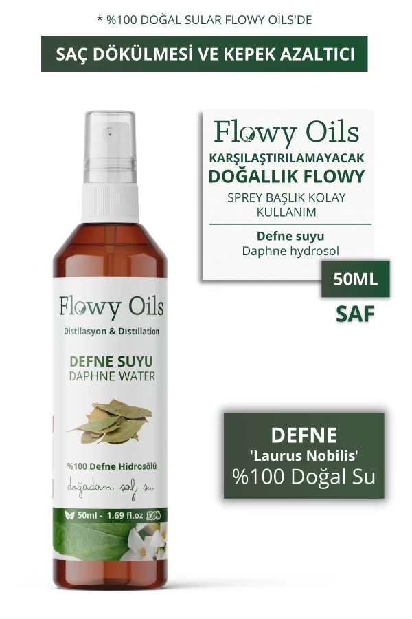 Toptan Defne Suyu %100 Tam Saf Doğal Yağlı Distilasyon Hidrosöl Suyu Tonik Daphne Hydrosol Tonic 50ml