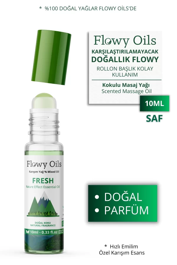 Toptan Fresh  Doğal Karışım Esansiyel Yağ Uçucu Yağ Karışımı Etkili Koku, Esans Doğal Roll-On 10ml