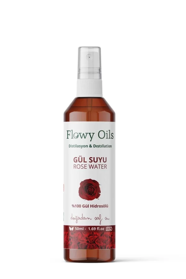 Toptan Gül Suyu %100 Tam Saf Doğal Yağlı Distilasyon Hidrosöl Suyu Tonik Rose Hydrosol Tonic 50ml