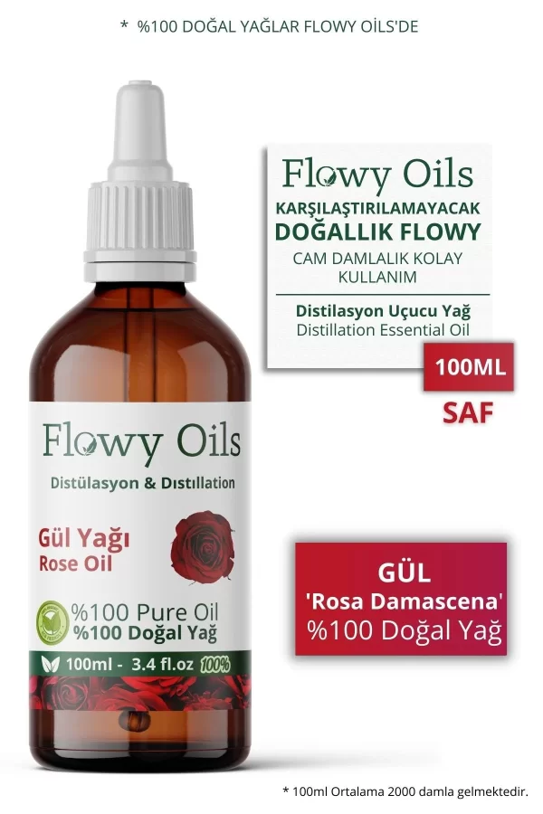 Toptan Gül Yağı %100 Doğal Bitkisel Uçucu Yağ Rose Oil 100ml