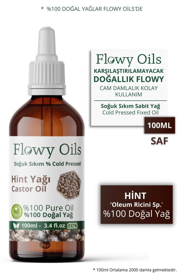 Toptan Hint Yağı %100 Doğal Bitkisel Sabit Yağ Castor Oil 100ml