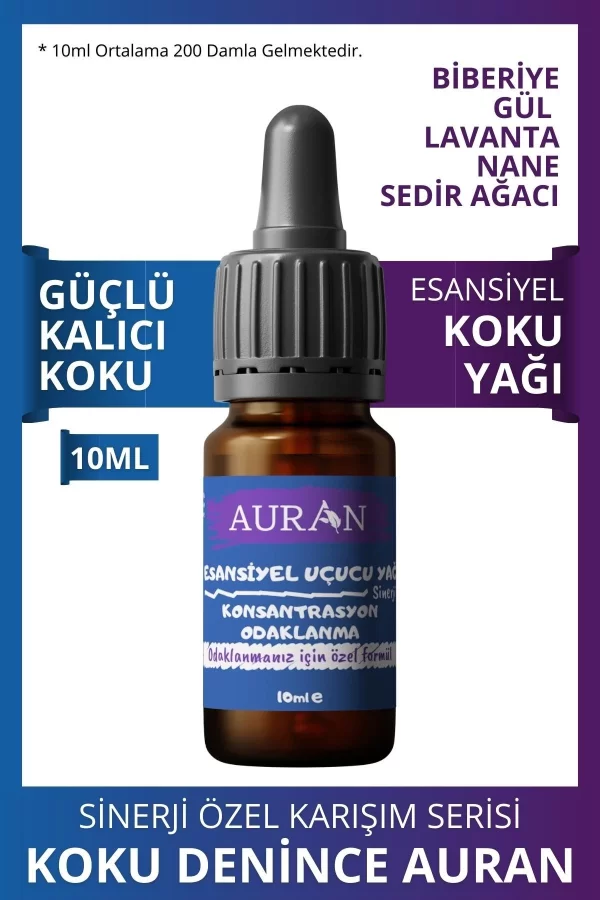 Toptan Konsantrasyon-Odaklanma Sinerji Karışım Esansiyel Uçucu Koku Yağı 10ml