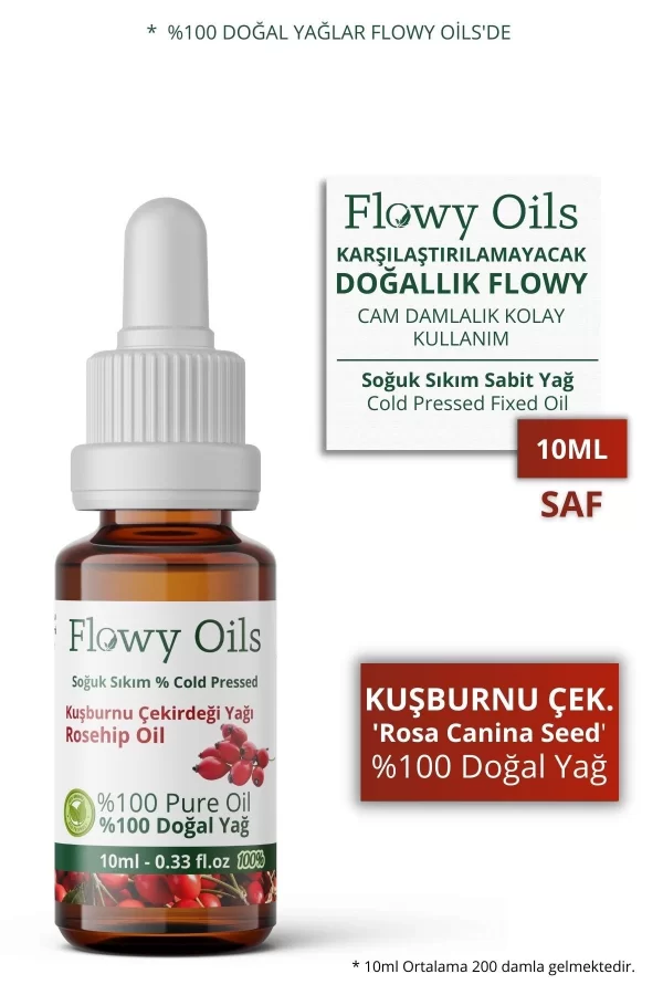 Toptan Kuşburnu Çekirdeği Yağı %100 Doğal Bitkisel Sabit Yağ Rosehip Seed Oil 10ml