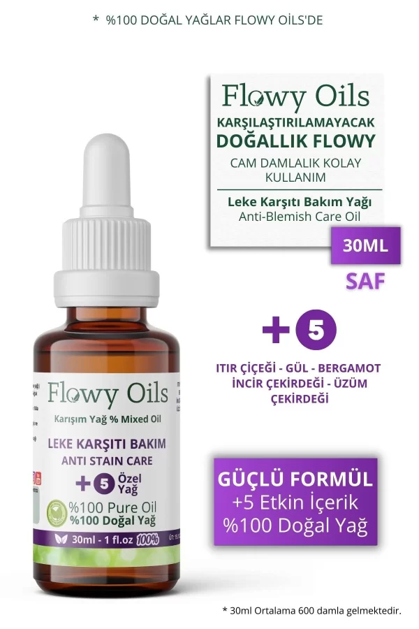 Toptan Leke Karşıtı Cilt Bakım Yağı +5 Yağ İçeren %100 doğal karışım Antı Skin Care Oil 30ml