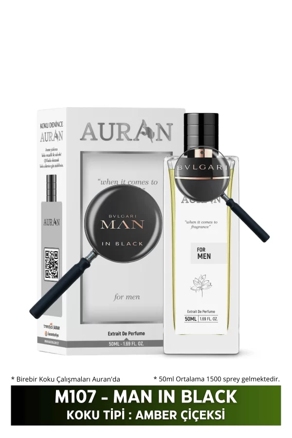 Toptan M107 - Man In Black Erkek Parfüm AMBER ÇİÇEKSİ 50ml