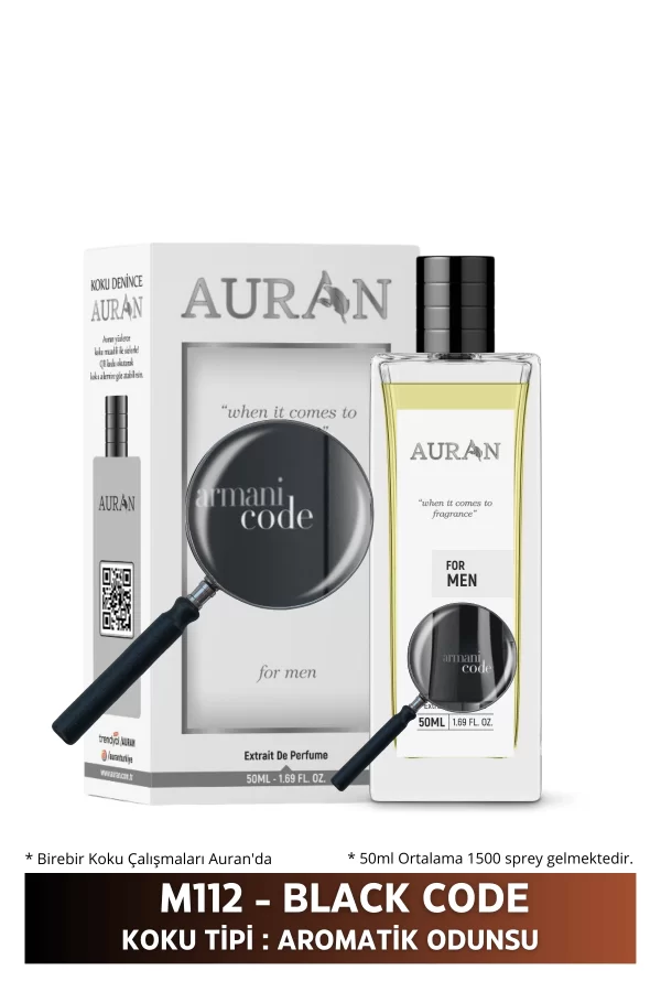 Toptan M112 -Black Code Erkek Parfüm AROMATİK ODUNSU 50ml