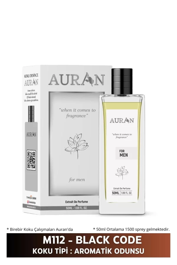 Toptan M112 -Black Code Erkek Parfüm AROMATİK ODUNSU 50ml