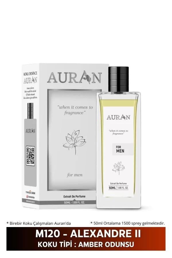 Toptan M120 - Alexandre II Erkek Parfüm AMBER ODUNSU 50ml