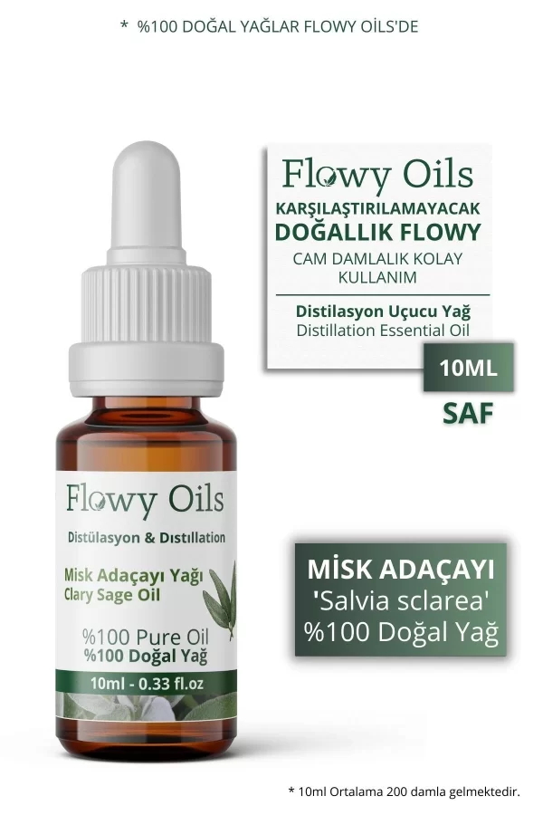 Toptan Misk Adaçayı Yağı %100 Doğal Bitkisel Uçucu Yağ Clary Sage Oil 10ml