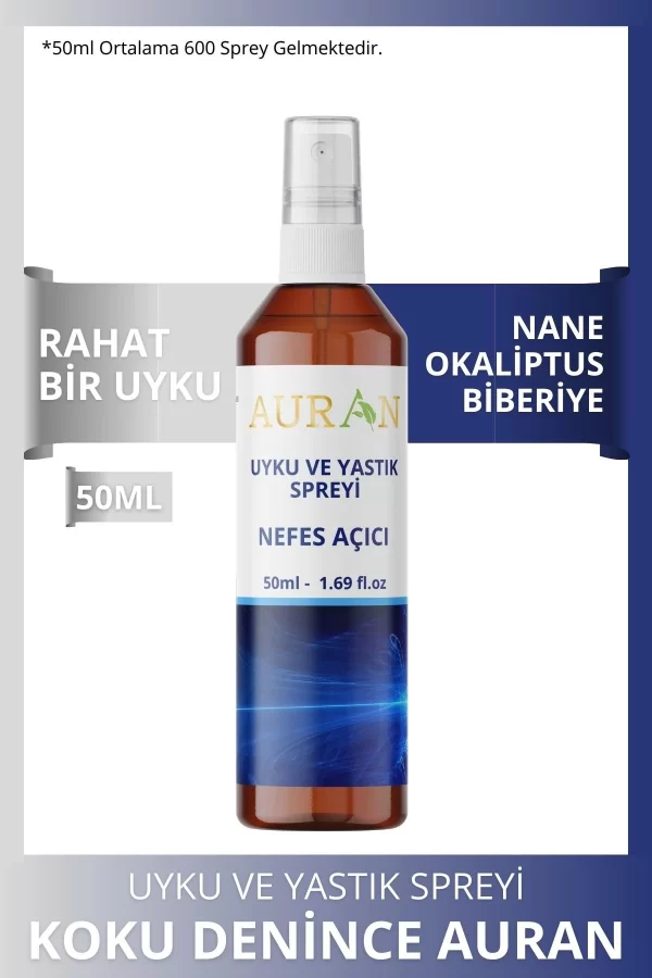 Toptan Nefes Açıcı Uyku ve Yastık Spreyi Okaliptus, Nane, Biberiye Rahatlatıcı Uyku ve Dinlenme Spreyi 50ml