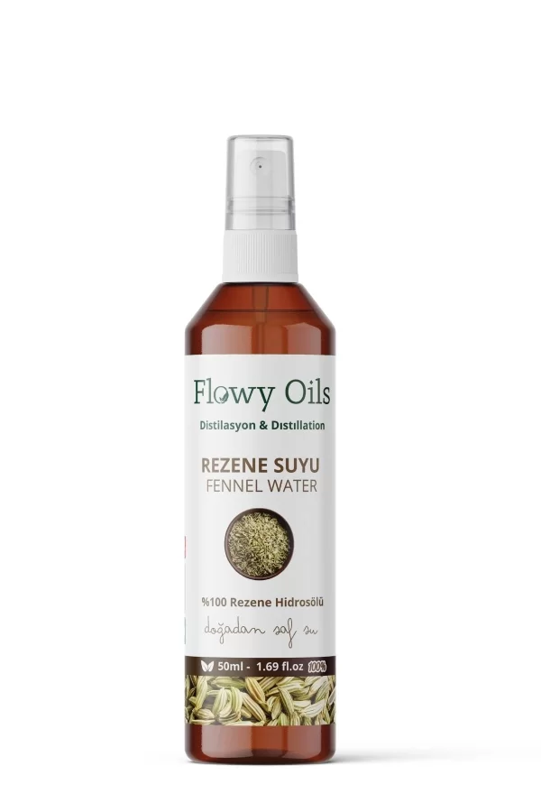 Toptan Rezene Suyu %100 Tam Saf Doğal Yağlı Distilasyon Hidrosöl Suyu Tonik Fennel Hydrosol Tonic 50ml