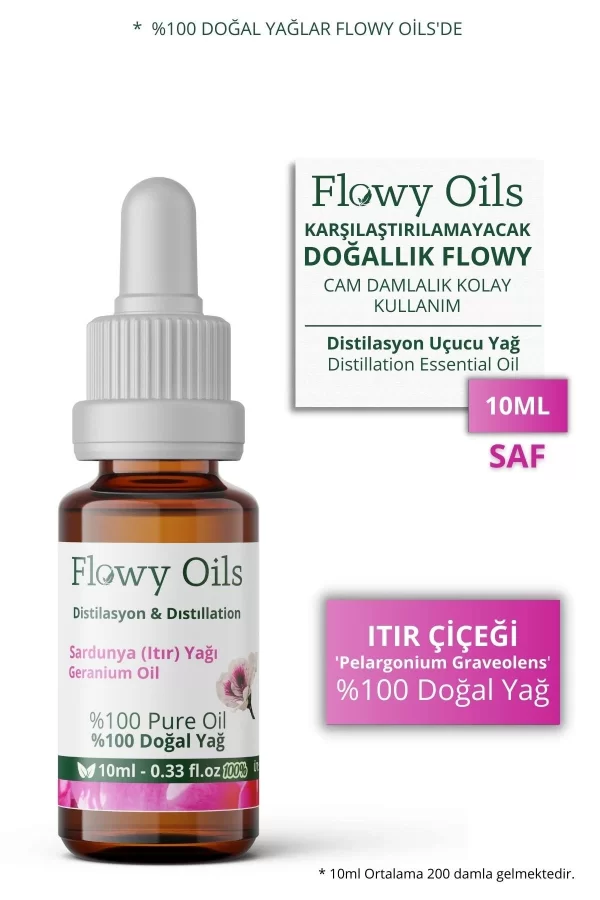 Toptan Sardunya (Itır Çiçeği) Yağı %100 Doğal Bitkisel Uçucu Yağ Geranium Oil 10ml