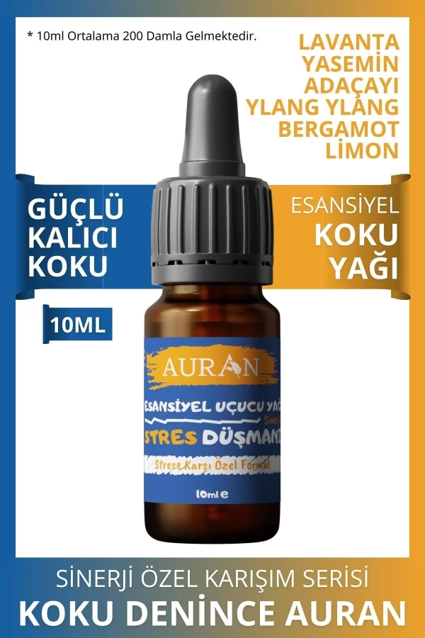 Toptan Stress Düşmanı Sinerji Karışım Esansiyel Uçucu Koku Yağı 10ml