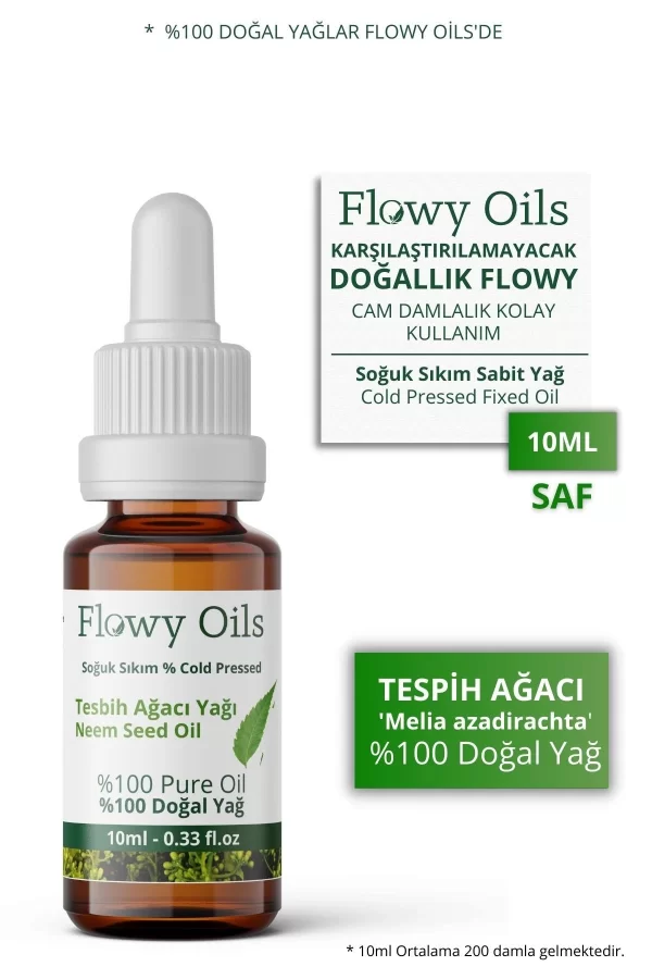 Toptan Tesbih Ağacı Yağı Neem Yağı %100 Doğal Bitkisel Sabit Yağ Neem Seed Oil 10ml