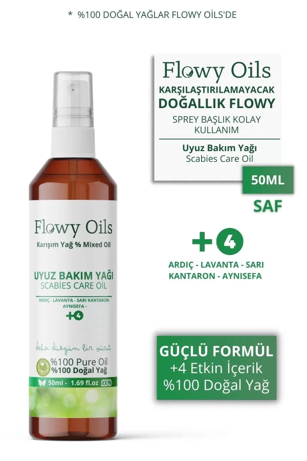 Toptan Uyuz, Kaşıntı Bakım Yağı +9 Yağ İçeren %100 Doğal Karışım Sprey  Scabies Care Oil 50ml