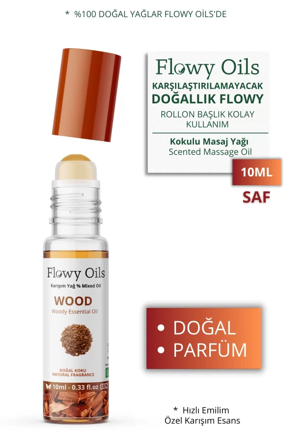 Toptan Wood Doğal Karışım Esansiyel Yağ Uçucu Yağ Karışımı Etkili Koku, Esans Doğal Roll-On 10ml