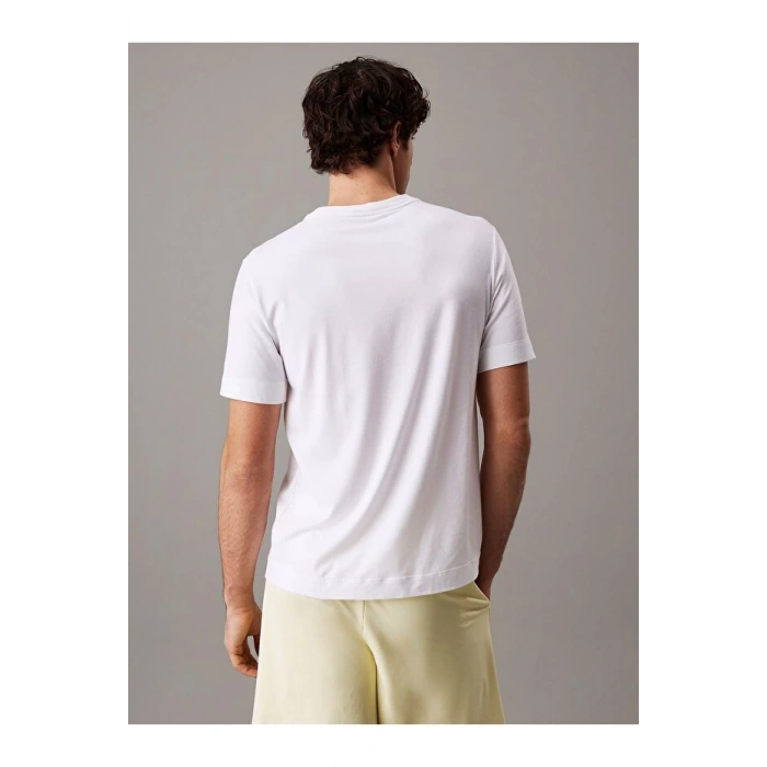 Calvin Klein Beyaz Yuvarlak Yaka Erkek T-Shirt