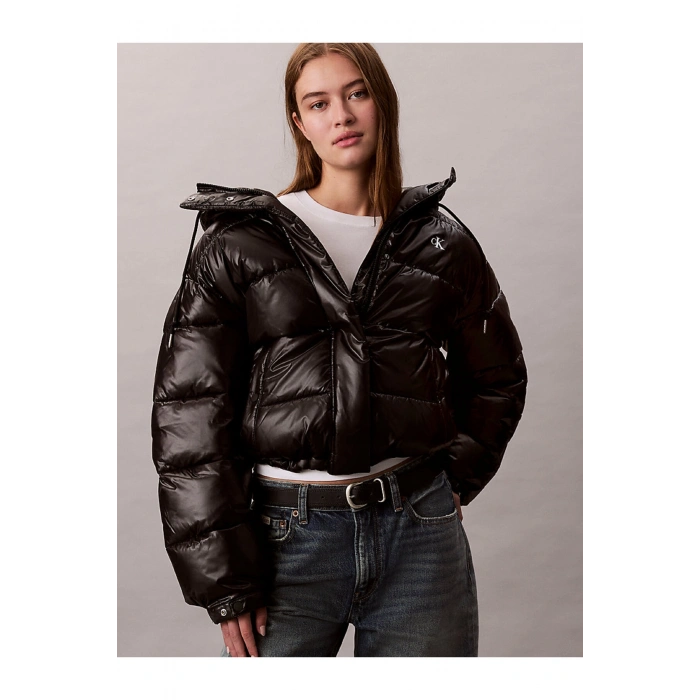 Kadın Marka Logolu Fermuar Ve Kapüşon Detaylı Şık Görünüşlü Kışlık Kullanıma Uygun Siya