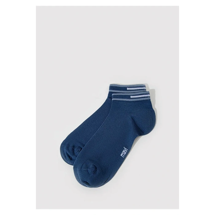 Mavi Çizgi Detaylı Çorap
