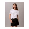 Calvin Klein Jeans Yuvarlak Yaka Baskılı Beyaz Kadın T-Shirt