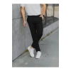 Erkek Siyah Renk Kaliteli Esnek Likralı Bilek Boy Kumaş Pantolon