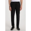 Tudors Erkek Beli Lastikli Bağcıklı Jogger Siyah Pantolon Rahat Kesim Yan Cepli