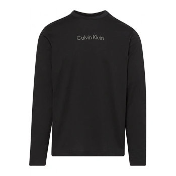 Calvin Klein Erkek Regular Fit Pamuklu Bisiklet Yaka Uzun Kollu Siyah T-Shirt
