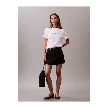 Calvin Klein Jeans Yuvarlak Yaka Baskılı Beyaz Kadın T-Shirt